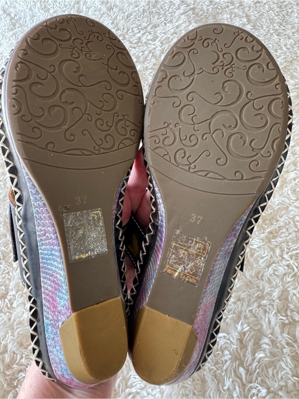 Spring Step L'Artiste Vardi Floral Snakeskin Leather Slide Sandals EU 37 US 7 - Picture 9 of 10
